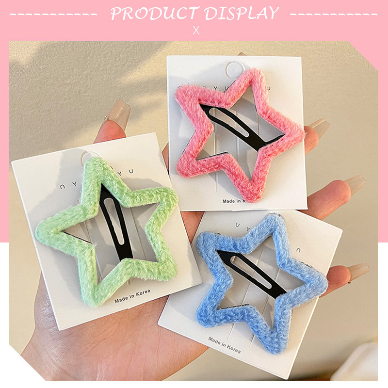 Rubuyou คลิป BB ลูกหวานสีคลิปด้านข้าง คลิปผมดาวห้าจุด คลิปผมสาวน่ารักสด