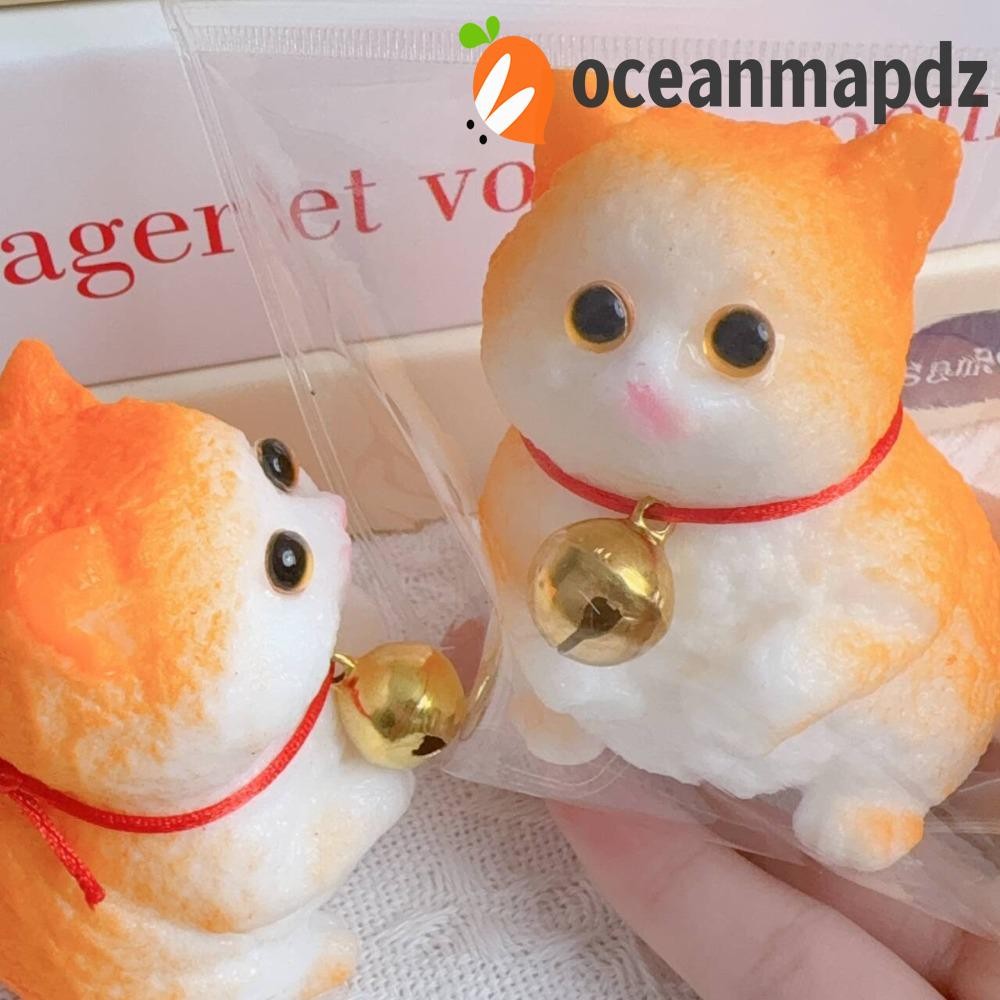 Oceanmapdz ตุ๊กตาแมวบีบของเล่น,การ์ตูนสัตว์จําลองแมวบีบของเล่น,ตลกช้า Rebound Soft Pinch Cat Fidget ของเล่น Office