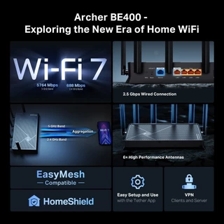 TP-LINK ARCHER BE400 BE6500 DUAL-BAND ROUTER WI-FI 7
