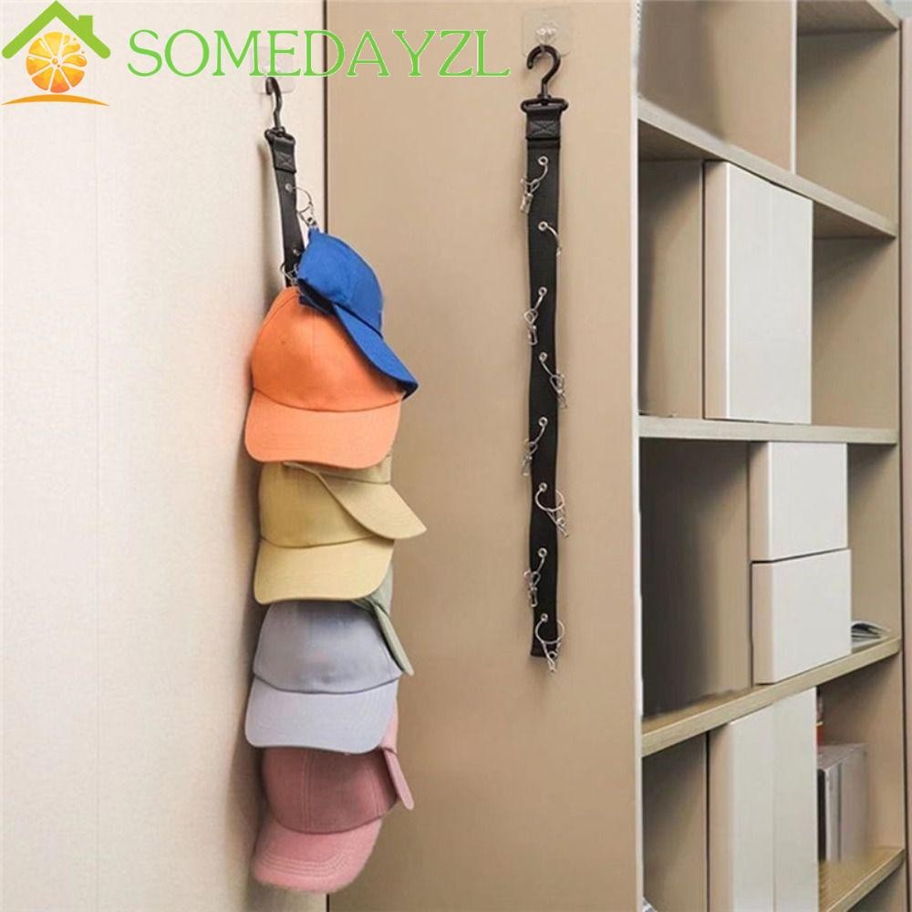 Somedayzl Hat Storage Rack 8 คลิป, สีดําแขวนหมวกแนวตั้งชั้นวาง, Multi-Purpose Punch ฟรี Space Saving 360 องศาหมุนตู้เสื้อผ้าหมวกแขวนห้องน้ํา