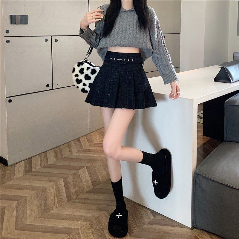 Floerns Y2K กระโปรงเทนนิส จัดเซ็ทเข็มขัด จีบรอบ มีซับใน แฟชั่นเสื้อผ้าเกาหลี - รูปที่ 6