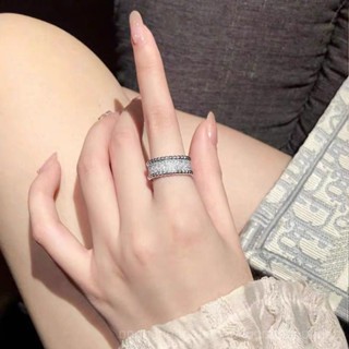 0931YWTS Womens Micro-Inlaid Diamond Ring Fashion Personality Affordable Luxury Internet Celebrity Lace Retro Special-Interest Design Ring Simple All-Match NMUI