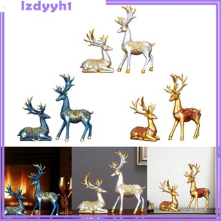 [JoyDIY] รูปปั้นกวางเรซิน สําหรับตกแต่งบ้าน พร็อพถ่ายรูป 2 ชิ้น