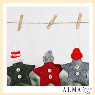 Alma จี้ตุ๊กตาซานตาคลอส สโนว์แมน ดาวสีแดง น้ําหนักเบา คุณภาพสูง สําหรับตกแต่งต้นคริสต์มาส DIY 5 ชิ้น