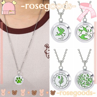 Rose สร้อยคอ กระจายน้ํามันหอมระเหย สเตนเลส 20 มม. เครื่องประดับแฟชั่น