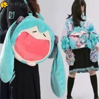 Lollipo1 Hatsune Miku กระเป๋าเป้สะพายหลัง กระเป๋าสะพายไหล่ ผ้ากํามะหยี่ขนนิ่ม ขนาดใหญ่ จุของได้เยอะ คอสเพลย์อนิเมะ แฟชั่นฮาราจูกุ สําหรับผู้หญิง