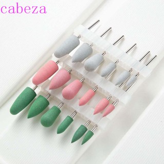 Cabeza หัวสว่านซิลิโคน สีขาว สีชมพู สีเขียว แบบเปลี่ยน สําหรับขัดเล็บ 6 ชิ้น ต่อชุด