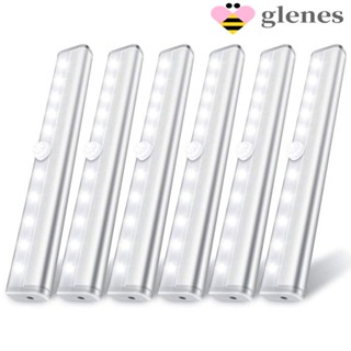 Glenes ไฟกลางคืน Led 10 ดวง ไร้สาย ใช้แบตเตอรี่ เซนเซอร์จับการเคลื่อนไหว แม่เหล็ก บางพิเศษ