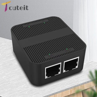 Tcuteit สวิตช์แยกเครือข่ายภายนอก สําหรับกล่องทีวีตั้งโต๊ะ 1 เป็น 2 RJ45 Gigabit Switch