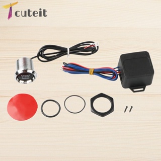 Tcuteit DC 12V ปุ่มสตาร์ทเครื่องยนต์ อลูมิเนียมอัลลอยด์ สําหรับรถยนต์