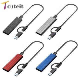 Tcuteit ชุดอะแดปเตอร์เคส M.2 SSD เป็น USB 3.1 M.2 NVME PCIE NGFF SATA NVME