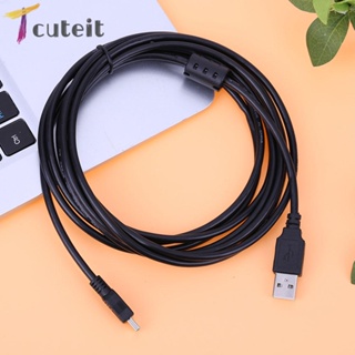 Tcuteit อะแดปเตอร์สายชาร์จ 5-Pin USB 2.0A ตัวผู้ เป็น MINI B MINI USB สีดํา 10 ฟุต