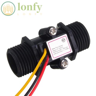 Lonfy เครื่องวัดการไหลของน้ํา G1/2 DN15 1-30 ลิตร ต่อนาที ความแม่นยําสูง เกลียวตัวผู้ พลาสติก สีดํา