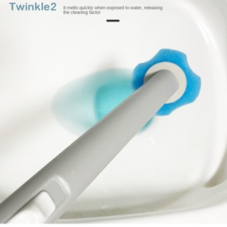 Twinkle ที่วางแปรงล้างห้องน้ํา พร้อมด้ามจับ ถอดออกได้ ทนทาน พร้อมไส้เติม 32 ชิ้น