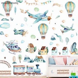 Maud สติกเกอร์ติดผนัง กันน้ํา ลายบอลลูน รถไฟ DIY สําหรับเด็ก