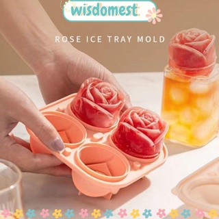 WISDOMEST ถาดแม่พิมพ์ซิลิโคน DIY 4 หลุม สําหรับทําน้ําแข็ง