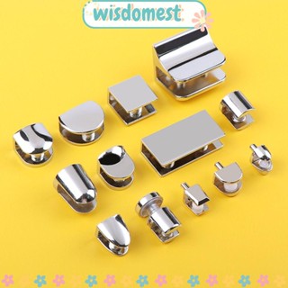 Wisdomest แคลมป์หนีบกระจกนิกเกิล ทนทาน สําหรับชั้นวาง 6-12 มม. 1 ชิ้น