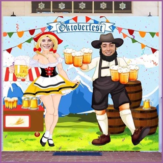 Sq2 แบนเนอร์ผ้าโพลีเอสเตอร์ ลาย The Munich Oktoberfest ขนาด 180x180 ซม. สําหรับตกแต่งปาร์ตี้