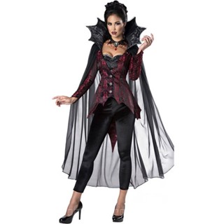 [0709]SZMRP- S-XL Vampire Demon Queens Outfit European and American Black Widow Clothing Role-playing  Costumes  Halloween  Stage play  masquerade Drama  Fancy dress   YJIL