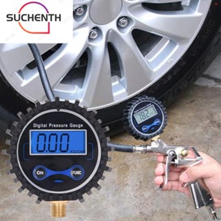 Suchenth เครื่องวัดความดันลมยางดิจิทัล ไฟแบ็คไลท์ 1/8 นิ้ว NPT ความแม่นยํา: 0.01Bar PSI Meter