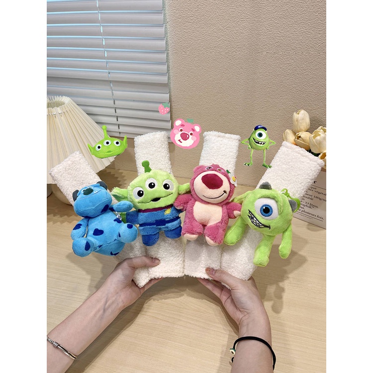 Strawberry Bear Anti-Strangulation Creative Cute Soft Safety Belt Protective Case Car Safety Belt Shoulder Pad Cover Cartoon Doll Female CsQW