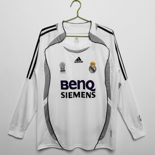 เสื้อกีฬาแขนสั้น ลายทีมฟุตบอล Real Madrid 2006 07 Real Madrid ทีมเหย้า สไตล์วินเทจ แห้งเร็ว ไซซ์ S-XXL สําหรับผู้ชาย