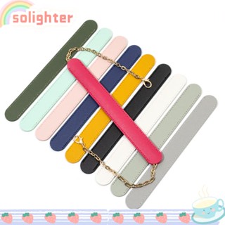 Solighter สายสะพายกระเป๋า หนัง PU กันลื่น ปรับได้ คุณภาพสูง สีพื้น แบบเปลี่ยน สําหรับผู้หญิง DIY 2 ชิ้น