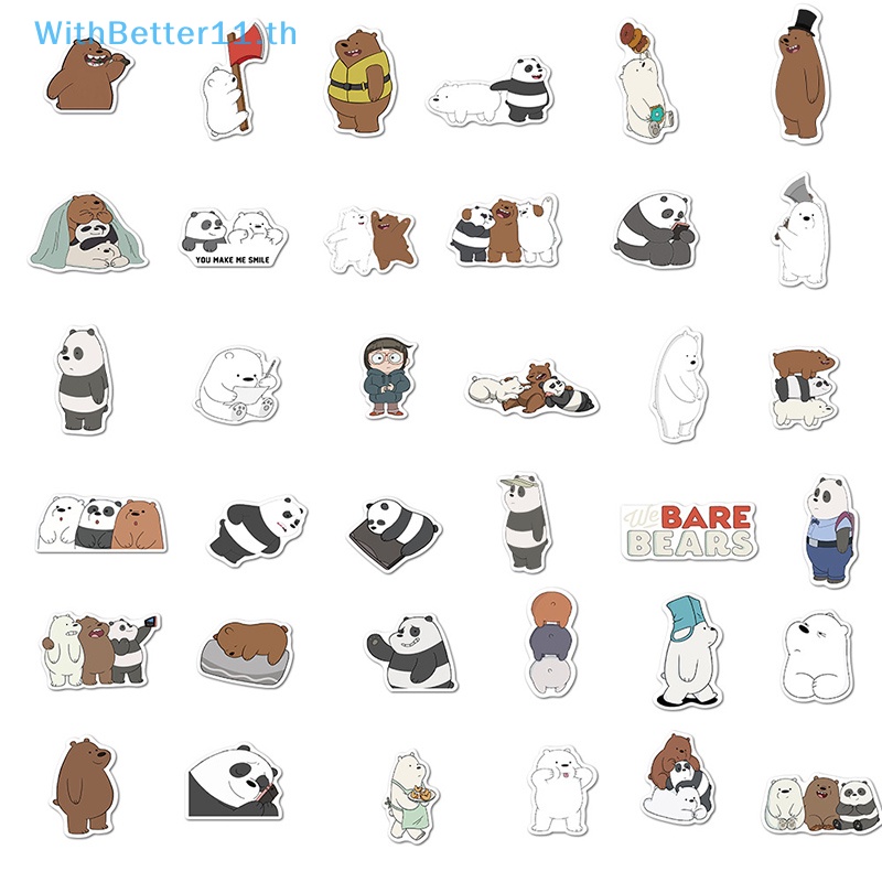 Better สติกเกอร์ ลายกราฟฟิตี้หมี สําหรับแล็ปท็อป กีตาร์ สเก็ตบอร์ด กระเป๋าเดินทาง 50 ชิ้น