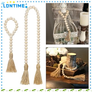 Lontime โมบายลูกปัดไม้ แฮนด์เมด สําหรับแขวนตกแต่งผนังบ้านฟาร์ม