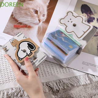 Doreen กระเป๋าใส่บัตรเครดิต หนัง PU ลายการ์ตูน Snoopy น่ารัก สําหรับผู้หญิง