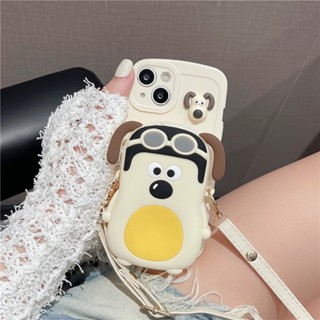 เคสซิลิโคน ลายการ์ตูนลูกสุนัขน่ารัก พร้อมสายคล้อง สําหรับ Apple 14 11 13 12 pro max XR Iphone 11 12 pro max 13 pro max Xs max