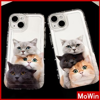 Mowin - เข้ากันได้สำหรับ เคสไอโฟน เคสไอโฟน11 เคส iphone 11 กรณีถุงลมนิรภัย TPU โปร่งใสป้องกันการกระแทกน่ารักสีเทาสีดำสีส้มแมวเข้ากันได้กับ iPhone 14 13 PRO MAX 12 PRO MAX 11 XR XS 7Plus 8 PLUS