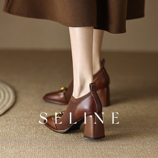 SELINE  แฟชั่นรองเท้า บูท รองเท้าบูทยาว ไซส์ใหญ่ รองเท้า boots สบาย กันฝุ่น ปัจจุบัน สไตล์มินิมอล  ทันสมัย คุณภาพสูง Unique High quality FBL23903B0 37Z230910