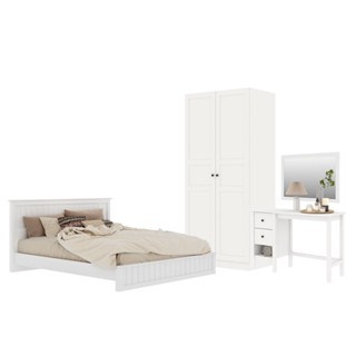 [กทม. 3-5 วัน ส่ง] Koncept furniture ชุดห้องนอน รุ่น Moneta สีขาว