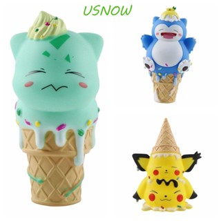 Usnow โมเดลฟิกเกอร์ปิกาจู ไอศกรีม Snorlax Bulbasaur ของเล่นสําหรับเด็ก