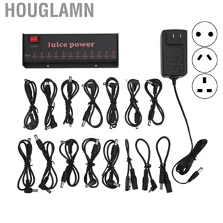 Houglamn Effect Pedal Power Supply 12 Outputs 9V 12V 18V DC Output with 2 Holes for Ordinary Analog Effects