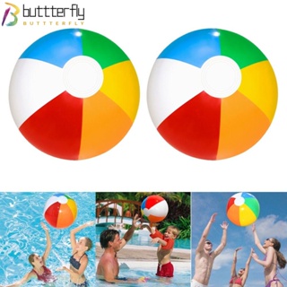 Buttterfly ลูกบอลชายหาดเป่าลม PVC ขนาดใหญ่ 40 ซม. 30 ซม. สีรุ้ง หลากสี ของเล่นสระว่ายน้ํา สําหรับเด็ก