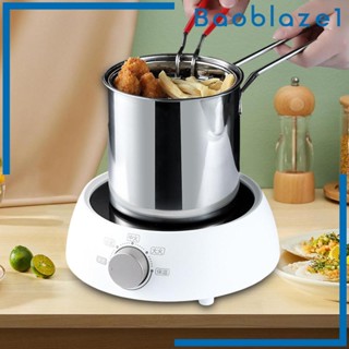 [Baoblaze1] หม้อทอดไร้น้ํามัน สเตนเลส ขนาดเล็ก พร้อมที่จับ กันสนิม สําหรับทอดเทมปุระ ไก่ทอด เฟรนช์ฟราย