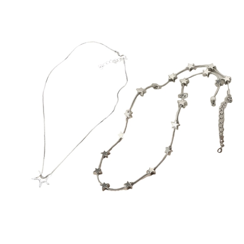 L แฟชั่น Punk Hip Hop สร้อยคอสําหรับผู้ชายผู้หญิงเครื่องประดับอุปกรณ์เสริม Y2k ไม่สม่ําเสมอ Star Pen