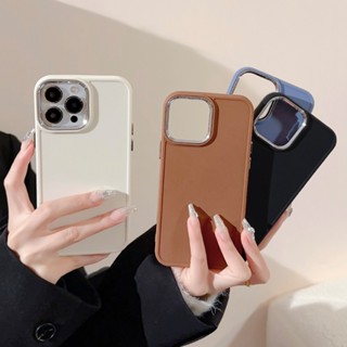 เคสโทรศัพท์มือถือ กรอบรูป สีพื้น สําหรับ Apple iPhone 7 8 Plus X XS Max XR 11 12 13 14 Pro Max