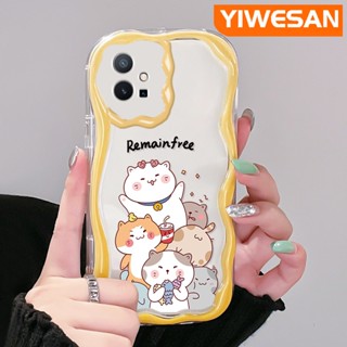 เคสโทรศัพท์มือถือใส แบบนิ่ม ลายการ์ตูนแมว กันกระแทก สําหรับ vivo y55 y75 5G y55s 2023 y33s 2023 y33e y52t y30 t1 5G iqoo z6