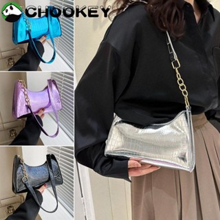 Chookey กระเป๋าสะพายไหล่ กระเป๋าถือ หนัง PU สีพื้น สําหรับสตรี