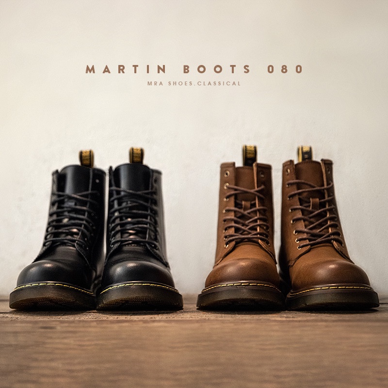 Maden รองเท้าบูทมาร์ติน ข้อสูง หนังนิ่ม สีดํา สไตล์อังกฤษ โมเดิร์น แฟชั่นฤดูร้อน สําหรับผู้ชาย
