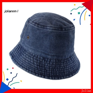 [JM] หมวกบักเก็ต ผ้ายีน พับได้ สไตล์วินเทจ สําหรับผู้ชาย