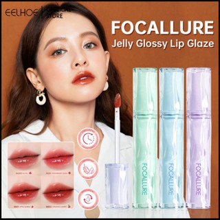 FOCALLURE Pro-juicy Jelly Watery เกาหลี Glossy Plump Lip Gloss Long Wear Bare Lip Sensation น้ำหนักเบา Moisturizing -eelhoe