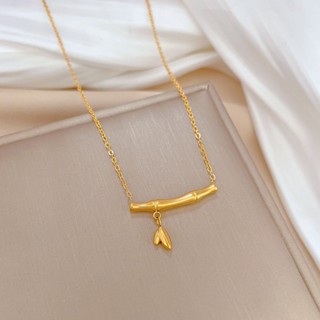 สร้อยคอทองคํา 18K จี้ไม้ไผ่ หรูหรา เครื่องประดับแฟชั่น XL-23073