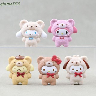 Qinmei โมเดลฟิกเกอร์การ์ตูน Melody Kitty Bear Melody Cinnamoroll Melody ของเล่นสําหรับเด็ก 5 ชิ้น