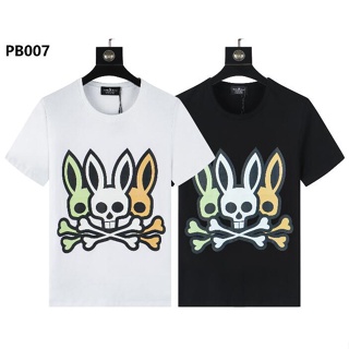 6020 เสื้อยืดแขนสั้น พิมพ์ลายกระต่าย Psycho Bunny สําหรับผู้ชาย และผู้หญิง