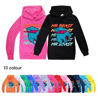 Mr Beast Lightning Cat เสื้อกันหนาว มีฮู้ด แฟชั่นฤดูใบไม้ร่วง สําหรับเด็กผู้ชาย เด็กผู้หญิง