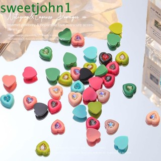 Sweetjohn พลอยเทียม ลายการ์ตูนหัวใจ สีแคนดี้ สําหรับตกแต่งเล็บ DIY 10 ชิ้น ต่อชุด